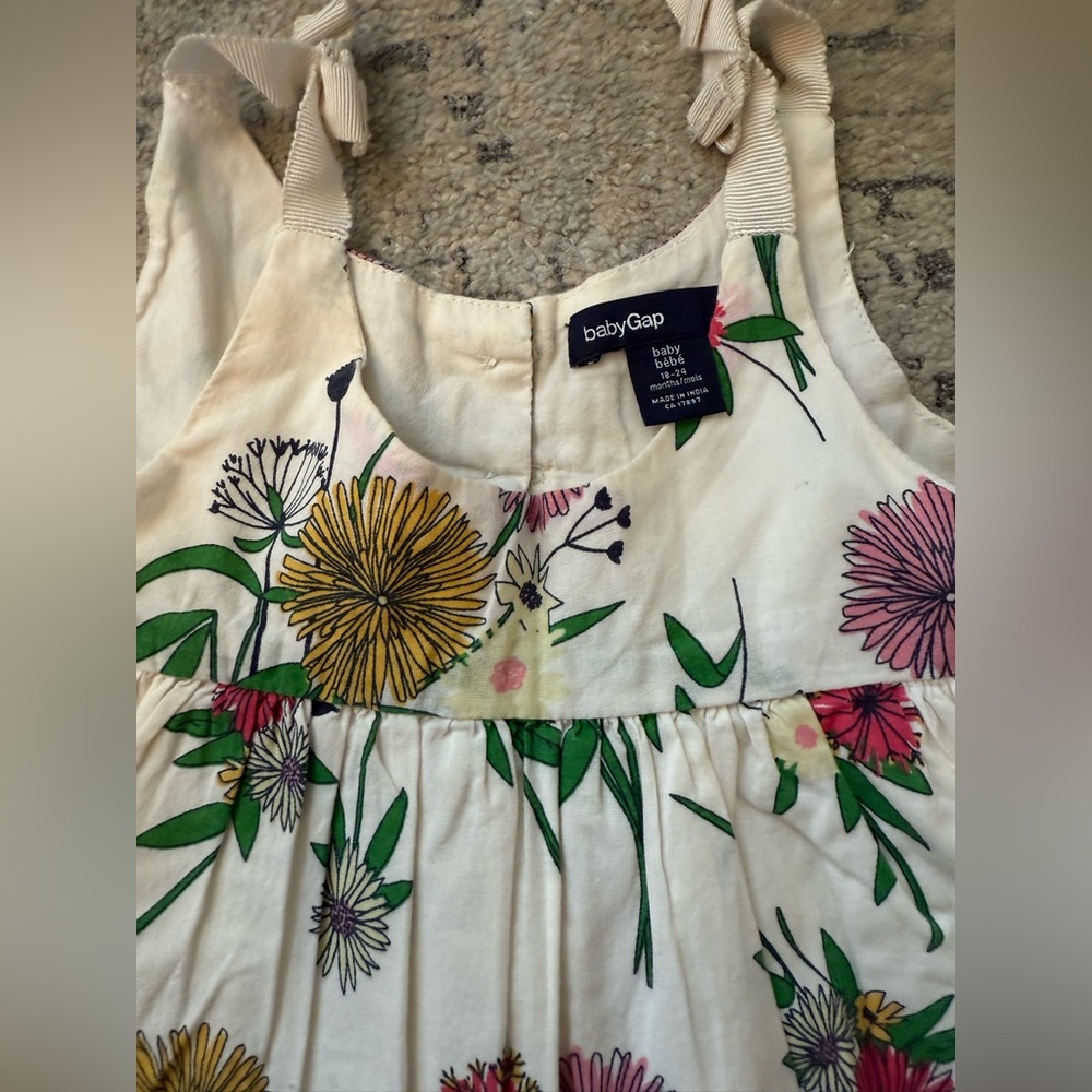 GAP Floral Tank Top for Kids - White with Multicolor Flowers